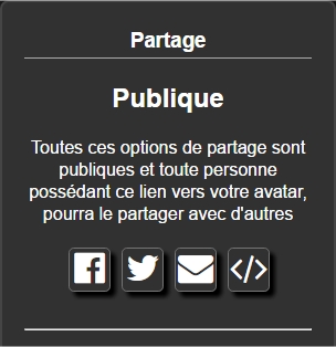 fenêtre de partage de votre avatar